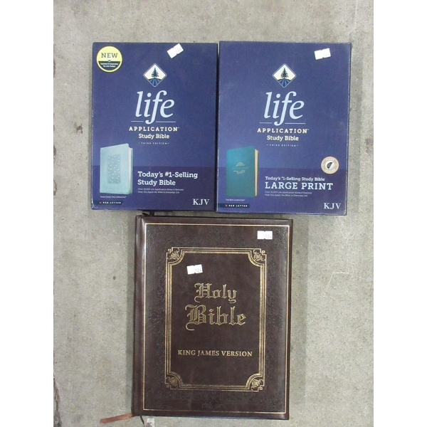 2 New Life Study Bibles & 1 King James Bible