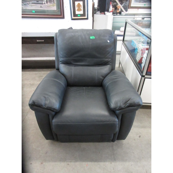 Black Faux Leather Power Recliner