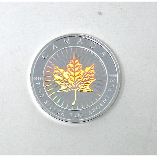 1 Oz .9999 Silver Hologram Silver Maple Leaf Coin