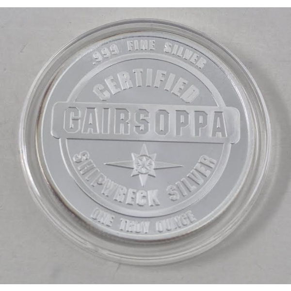 1 Oz .999 Silver Certified SS Gairsoppa Round 