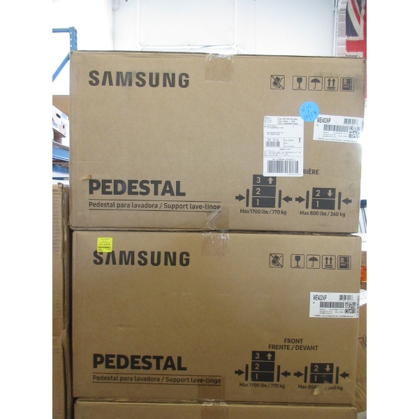 2 Samsung 27" Laundry Pedestals - Stainless Steel