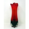 Image 1 : Mid-Century Red to Clear Art Glass Vase