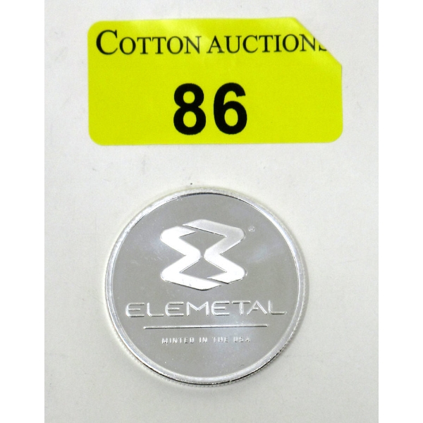 1 Oz .999 Silver Elemetal Round 