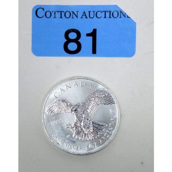 1 Oz .9999 Silver 2014 Peregrine Falcon Coin 