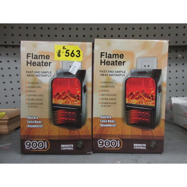 2 Mini Electric Flame Heaters 