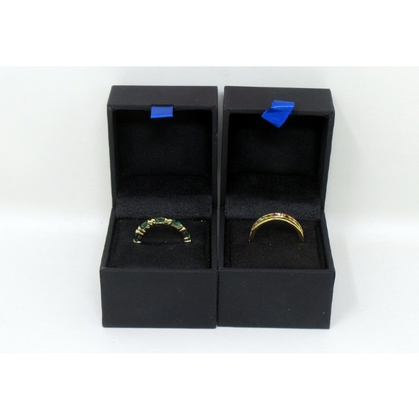 2 x Brand New .925 Sterling Silver Gemstone/Crystal Rings 