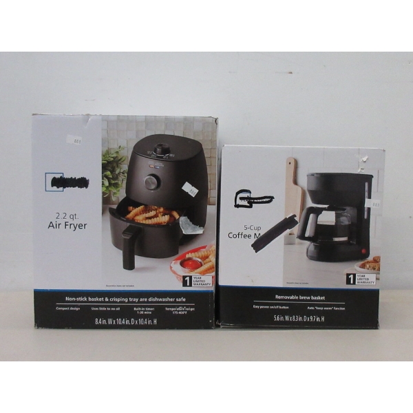 Mainstays 5-Cup Coffee Maker & 2.2 QT Air Fryer