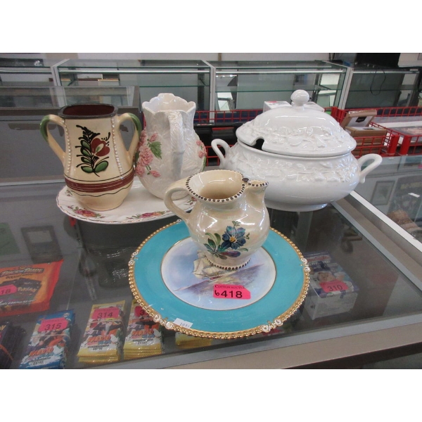 6 Piece Lot of Vintage Table Ware & Vase