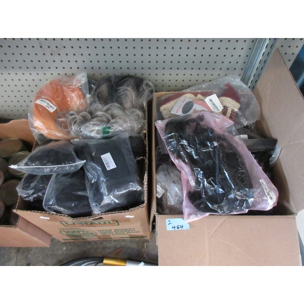 2 Boxes of Assorted Wigs & Posture Correctors