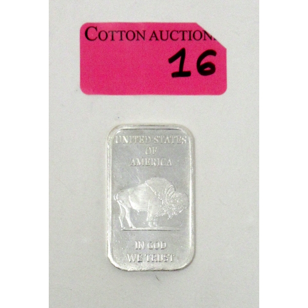 1 Oz .999 Silver Indigenous/Buffalo Bar 