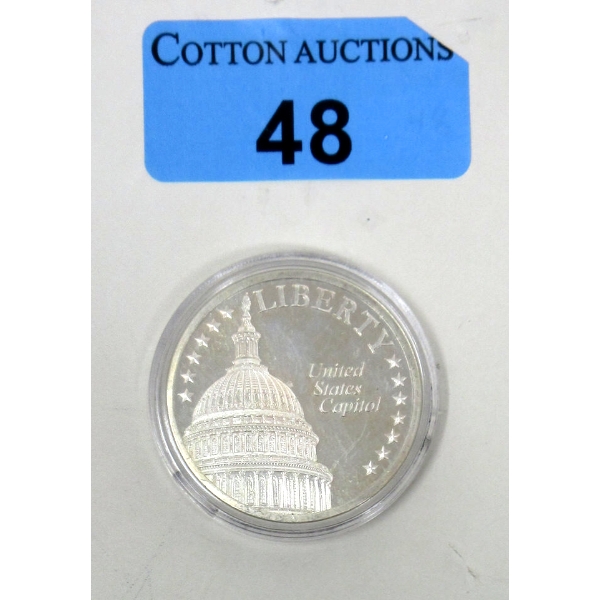1 Oz .999 Silver United States Capital Art Round 