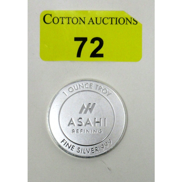 1 Oz .999 Silver Asahi Mint Round 