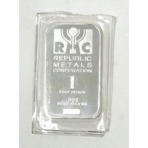 1 Oz .999 Silver Republic Metals Corp Bar 