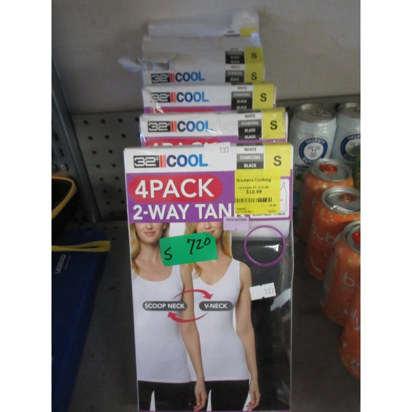 5 Packs of 4 Ladies 2-Way Tank Tops - Small