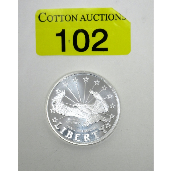 1 Oz .999 Silver Liberty Eagle 2-Sided Round 