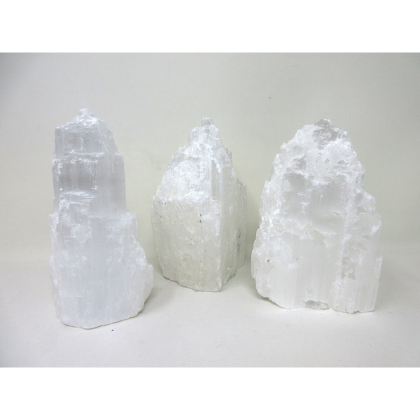 3 Selenite Crystal Healing Towers - Tallest 6"