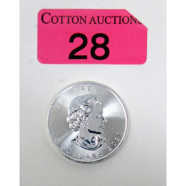 1 Oz .9999 Silver 2020 Maple Leaf Coin 