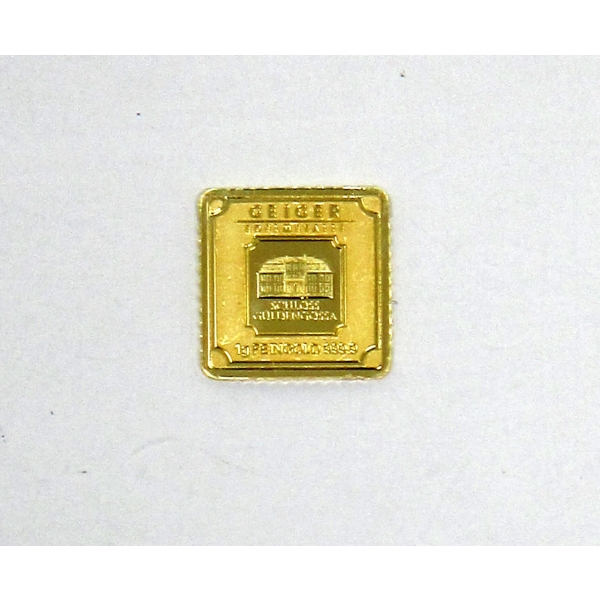 1 Gram .9999 Fine Gold Geiger Mint Bar 