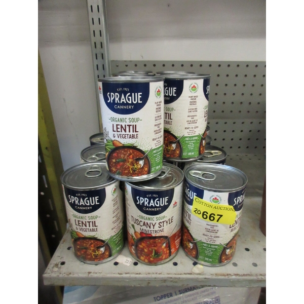 20 Dented Cans of Sprague Lentil & Tuscany Soup 