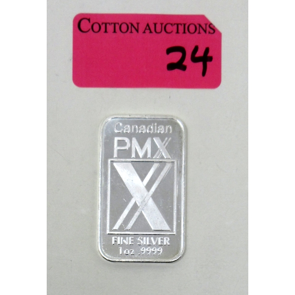 1 Oz .9999 Silver Canadian PMX Bar 