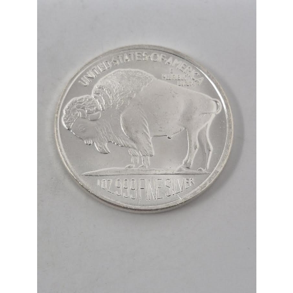 1 Oz .999 Silver Liberty Indigenous/Buffalo Round