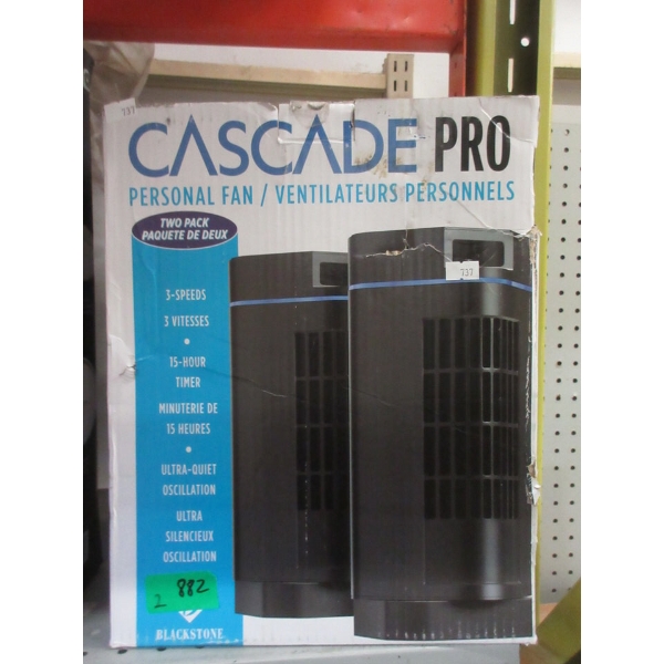 2 Twin Packs of Cascade Pro Personal Tower Fans