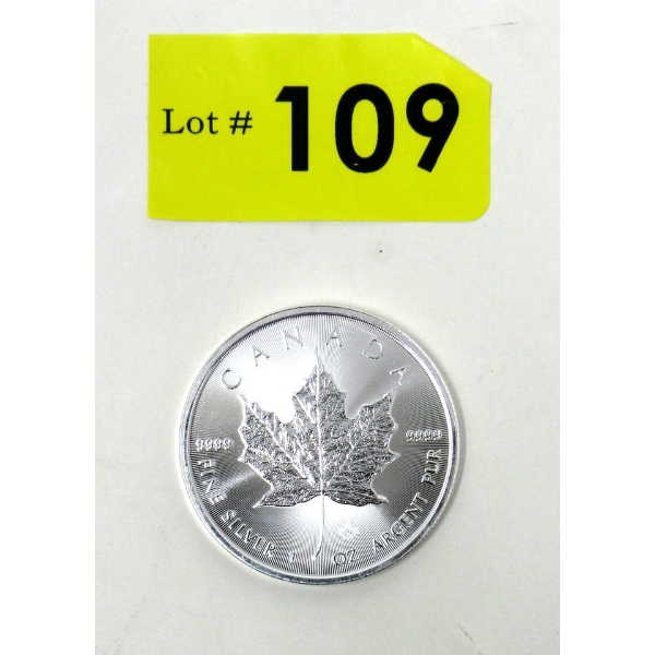 1 Oz .9999 Silver 2023 Maple Leaf Coin 