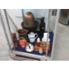 Image 1 : Shelf Lot of Brass, China and Wood Collectibles