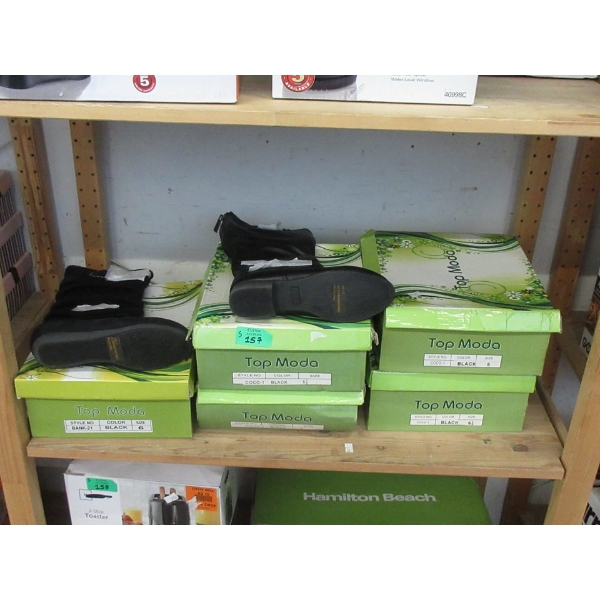 5 New Pairs of Women's Black Boots  in Boxes