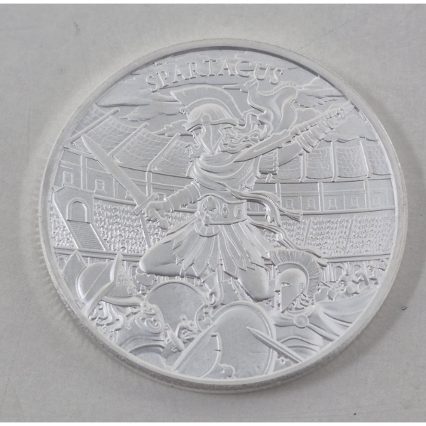 1 Oz .999 Silver Legendary Warriors: Spartacus Art Round 