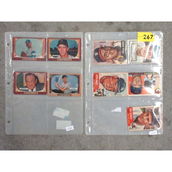 Five 1950s Topps & Bowman Baseball Trading Cards