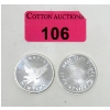 Image 1 : 2 x 1/2 Oz .999 Silver Sunshine Minting Rounds 