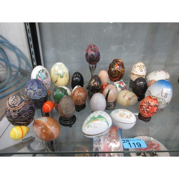 29 Egg Shaped Collectibles - Variety of Materials