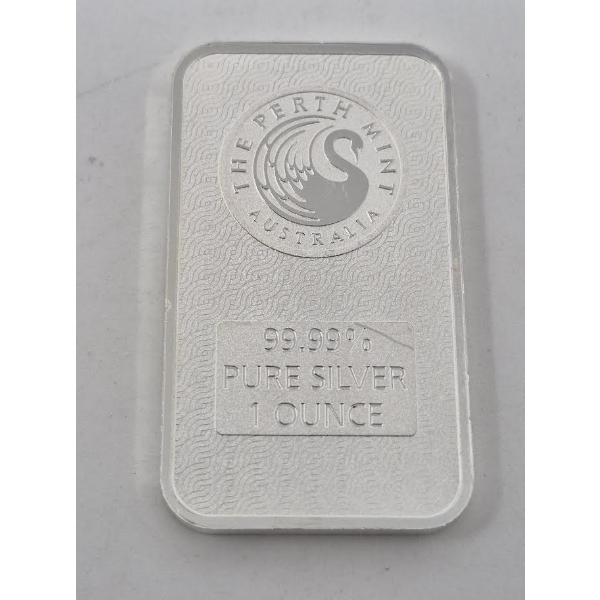 1 Oz .9999 Silver Perth Mint Bar