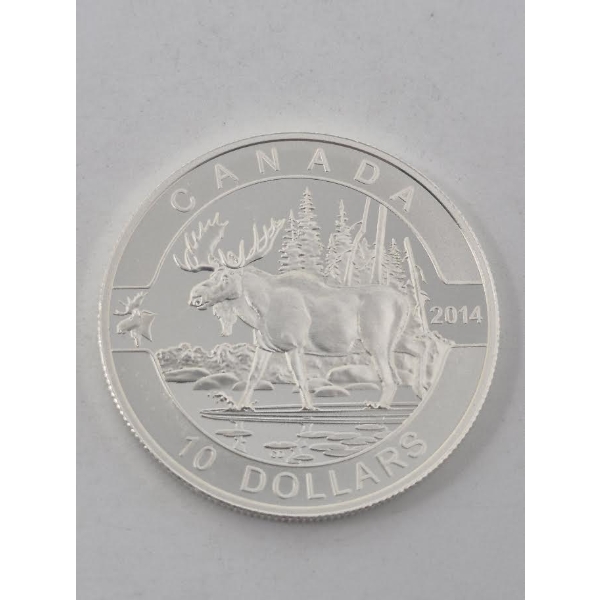 1/2 Oz .9999 Silver 2014 Canada Moose Coin