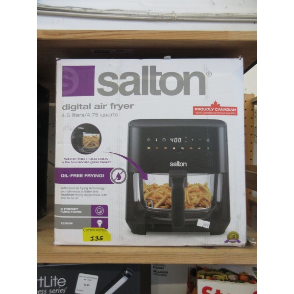 Salton Digital Air Fryer with Glass Basket