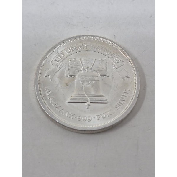 1 Oz .999 Silver Liberty Bell/Eagle Round 