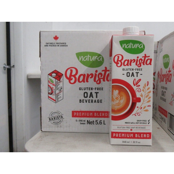 3 Cases of Natura Barista Gluten-Free Oat Beverage