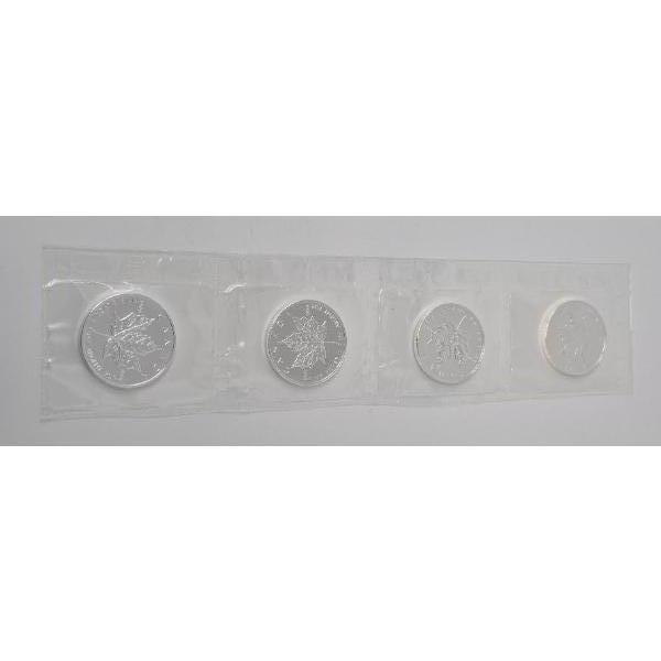 4 x 1 Oz .9999 Silver 2007 Canada Maple Leaf Coins