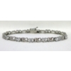 Image 1 : 6.84 CTW White Topaz & Diamond Tennis Bracelet