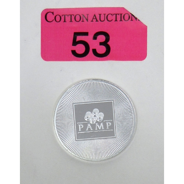 1 Oz .999 Silver PAMP Suisse Round 