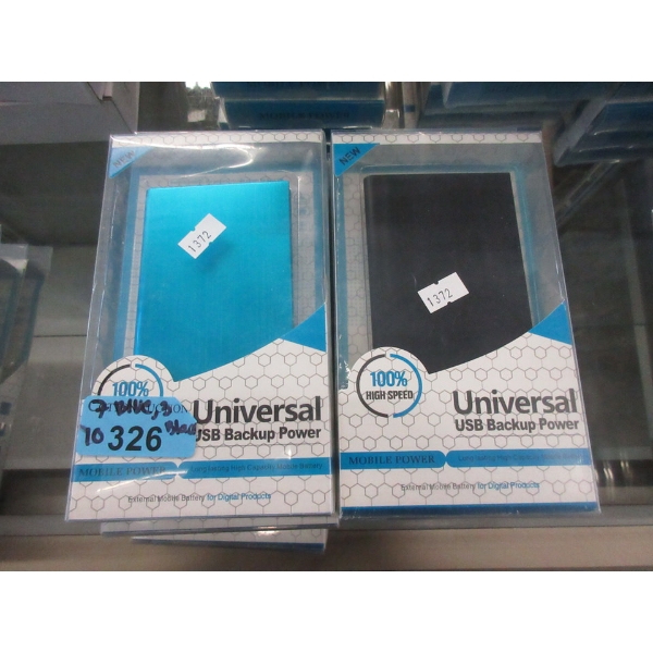 10 Universal USB Power Banks - 7 Blue & 3 Black