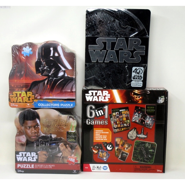 4 Pcs. Lot of Star Wars Books, Games & Puzzles