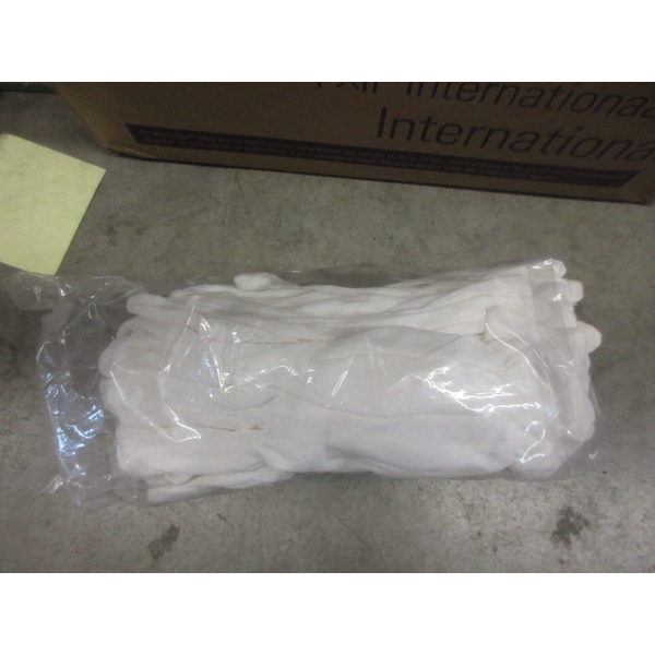 12 Packs of 12 New Pairs of White Inspection Gloves