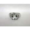 Image 2 : Green Amethyst & Diamond Sterling Silver Ring 