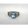 Image 2 : Blue Topaz & Diamond Sterling Silver Ring