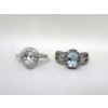 Image 2 : Blue Topaz & Diamond Ring & Pear-Cut Blue Topaz & Diamond Ring