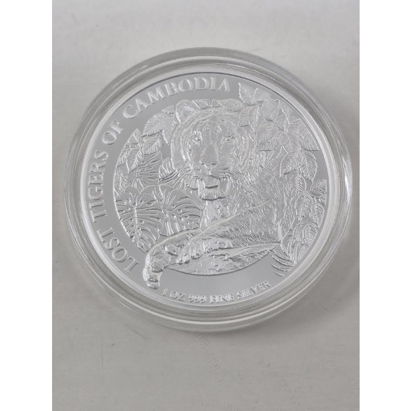 1 Oz .999 Silver Lost Tigers of Cambodia Coin 