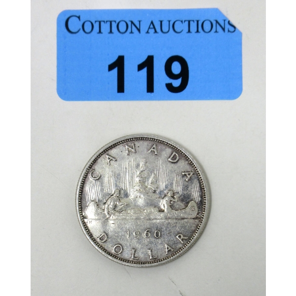 1960 Canadian 80% Silver Dollar Coin