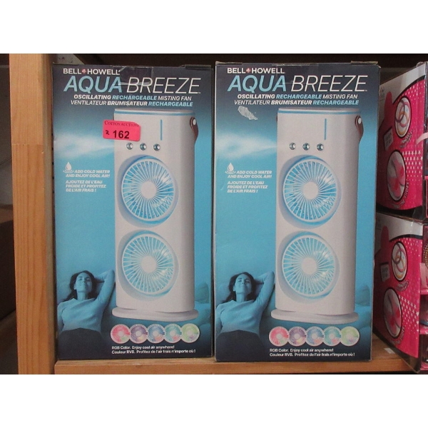 2 Bell & Howell Oscillating Misting Fans - Rechargeable